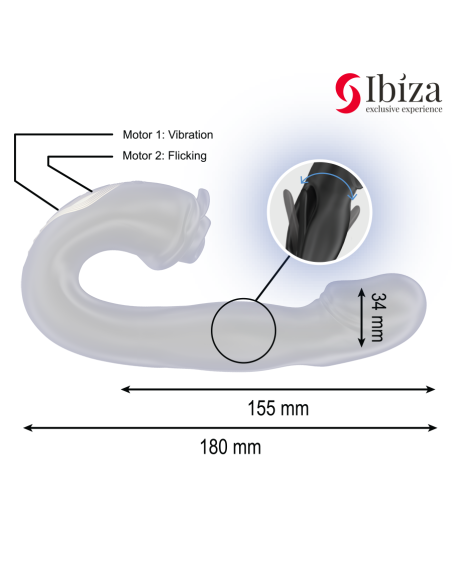 IBIZA - ROSE VIBRATOR FLICKING EFFECT AND CLIT STIMULATOR