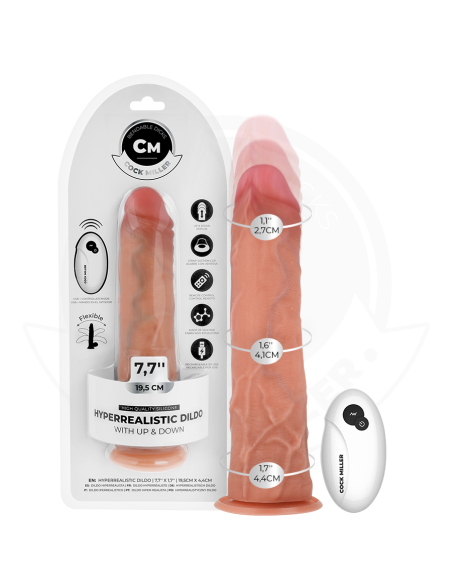 COCK MILLER - HYPER-REALISTIC DILDO WITH SUCTION CUP AND THRUSTING WITH REMOTE CONTROL 19.5 CM