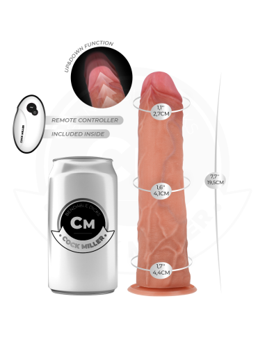 COCK MILLER - HIPERREALISTIŠKAS DILDO SU SIURTUKU IR STUMIMU SU NUOTOLINIO VALDYMO PULTU 19,5 CM