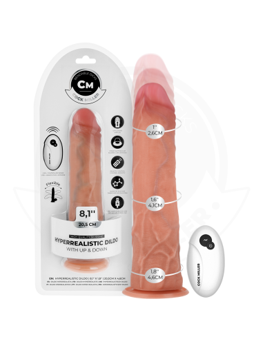 COCK MILLER - HYPER-REALISTIC DILDO WITH SUCTION CUP AND THRUSTING WITH REMOTE CONTROL 20.5 CM