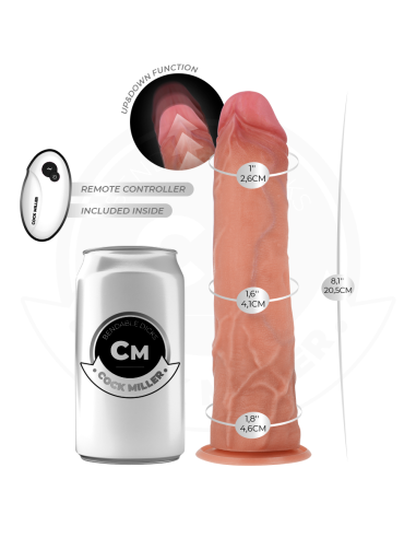 COCK MILLER - HIPERREALISTINIS DILDO SU SIURTUKU IR STUMIMU SU NUOTOLINIO VALDYMO PULTU 20,5 CM