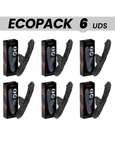 ECOPACKS 6 UNITS - IBIZA VIBRATOR AND CLITORIS STIMULATOR WITH BITING AND ROTATION EFFECT