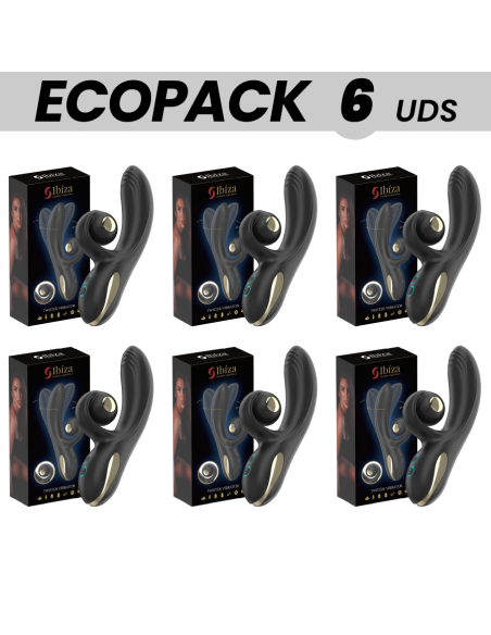 ECOPACKS 6 VIENETAI - IBIZA TWISTER VIBRATORIUS SU IŠLINKIMO STIMULIATORIUMI IR VIBROROTACIJOS FUNKCIJA