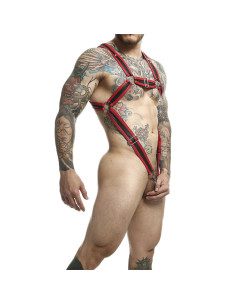 MOB - DNGEON RED CROSSED PENIS HARNESS ONE SIZE 2