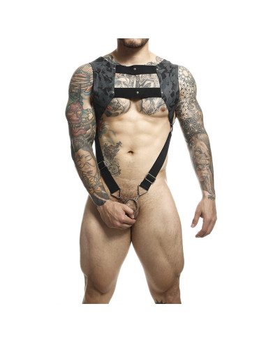 MOB - DNGEON HARNESS WITH SILVER PENIS RING ONE SIZE