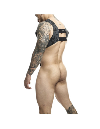 MOB - DNGEON HARNESS WITH SILVER PENIS RING ONE SIZE