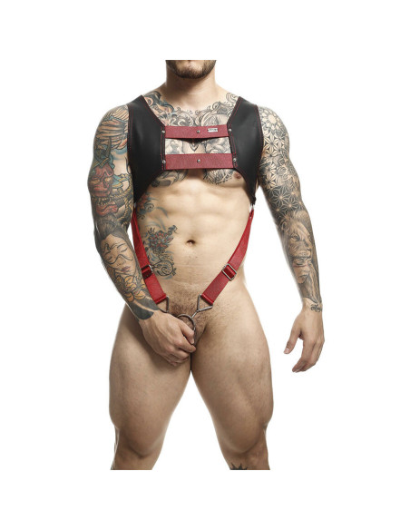 MOB - DNGEON HARNESS WITH RED PENIS RING ONE SIZE