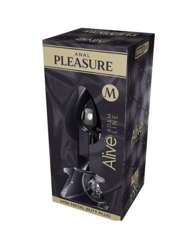 ALIVE - ANAL PLEASURE MINI PLUG METAL BLACK SIZE M