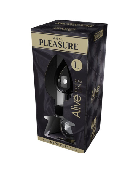 ALIVE - ANAL PLEASURE MINI PLUG METAL BLACK SIZE L