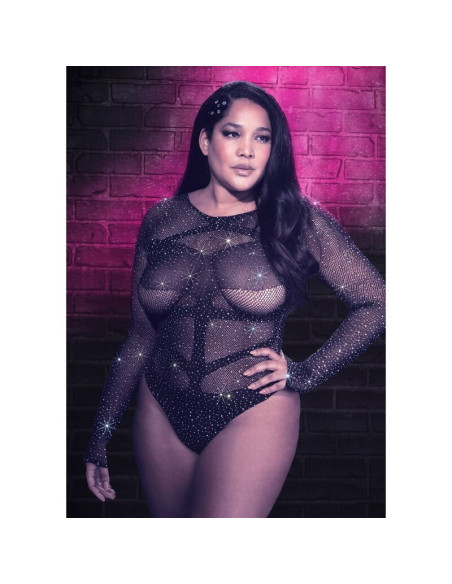 CALEXOTICS - RADIANCE LONG SLEEVE BODYSUIT RHINE PLUS SIZE