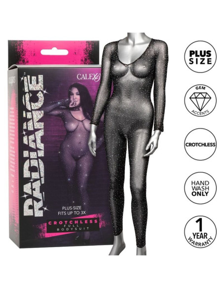 CALEXOTICS - RADIANCE CROTCHLESS FULL BODYSUIT RHINE PLUS SIZE