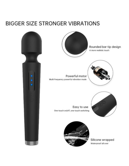 ARMONY - X POWER LARGE MASSAGER and VIBRATOR 7 VIBRATIONS BLACK