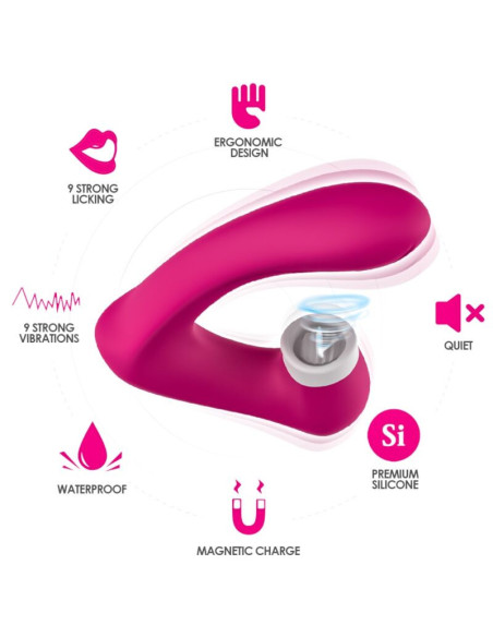 ARMONY - SECRETKISS LICKING VIBRATING CLIT and VIBRATOR CURVED FUCHSIA