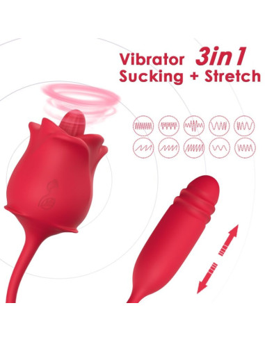 ARMONY - 3-IN-1 PINK, STIMULATOR, SUCTION AND UPandDOWN WITH RED TAIL