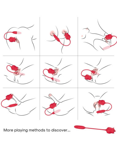 ARMONY - 3-IN-1 PINK, STIMULATOR, SUCTION AND UPandDOWN WITH RED TAIL