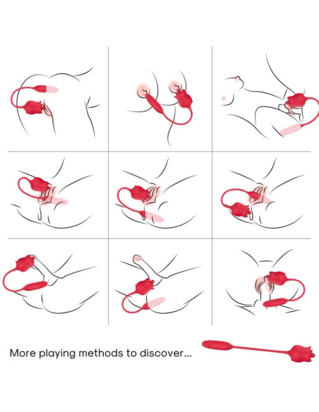 ARMONY - 3-IN-1 PINK, STIMULATOR, SUCTION AND UPandDOWN WITH RED TAIL