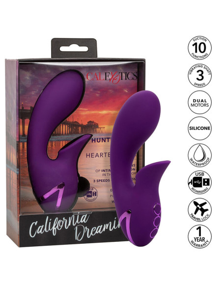 CALEXOTICS - HUNTINGTON BEACH HEARTBREAKER STIMULATOR and SUCTIONER PURPLE BY CALIFORNIA DREAMING