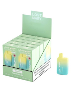 LOST MARY - (EXHIBITOR PROFESSIONAL PACK -10 UNITS) BM600 NICOTINE VAPER 2 DISPOSABLE TRIPLE MELON