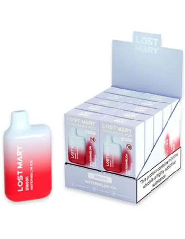 LOST MARY - (EXHIBITOR PROFESSIONAL PACK -10 UNITS) BM600 NICOTINE VAPER 2 DISPOSABLE WATERMELON ICE