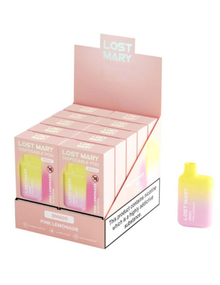 LOST MARY - BM600 NIKOTINO GARINTUVAS, 2 VIENKARTINIAI, ROŽINIS LIMONADAS