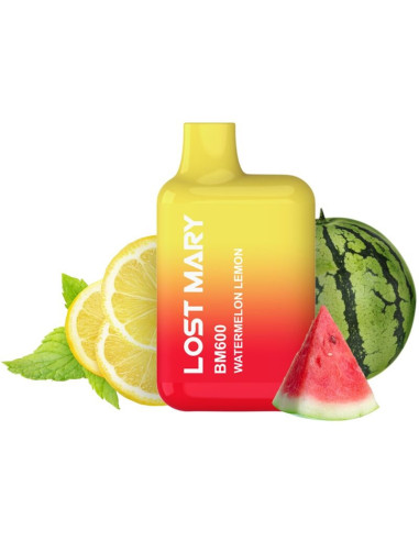 LOST MARY - (EXHIBITOR PROFESSIONAL PACK -10 UNITS) BM600 NICOTINE VAPER 2 DISPOSABLE WATERMELON LEMON