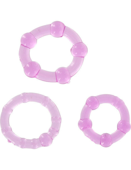 SEVEN CREATIONS - SET OF THREE LILAC PENIS RINGS