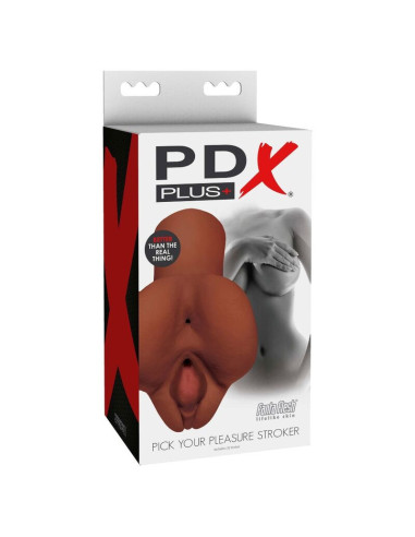 PDX PLUS - PICK YOUR PLEASURE DOUBLE BROWN MASTURBATOR