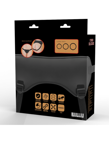 CYBER SILICOCK - STRAP-ON HARNESS WITH 3 RINGS FREE