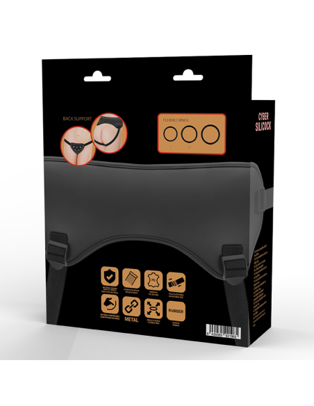 CYBER SILICOCK - STRAP-ON HARNESS WITH 3 RINGS FREE