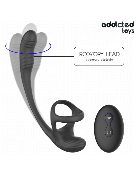 ADDICTED TOYS - ANAL PLUG WITH VIBRATION AND 360º WAVING AND TESTICLE STIMULATOR