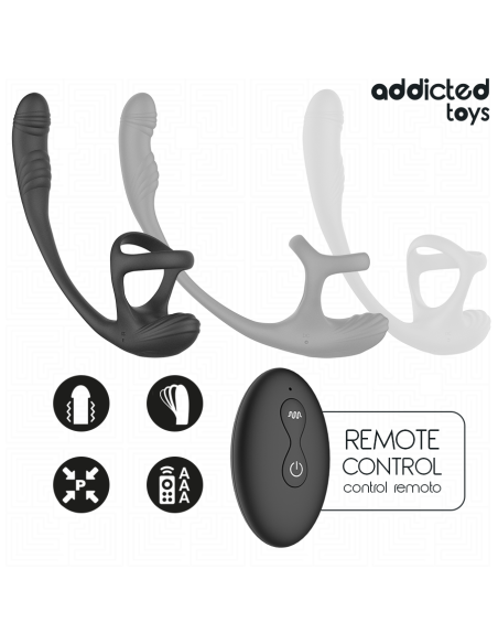 ADDICTED TOYS - ANAL PLUG WITH VIBRATION AND 360º WAVING AND TESTICLE STIMULATOR