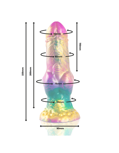 EPIC - IRIS DILDO SU VAIVORYKŠTĖS SPALVOS MALONUMŲ SĖKLIDĖMIS