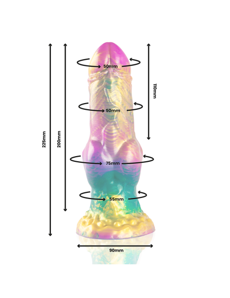 EPIC - IRIS DILDO SU VAIVORYKŠTĖS SPALVOS MALONUMŲ SĖKLIDĖMIS