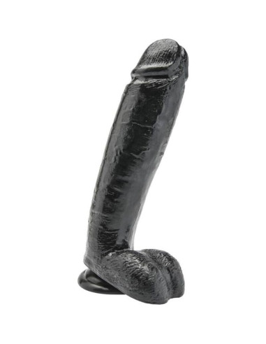GET REAL - 25,5 CM DILDO SU KIUKULIAIS, JUODAS