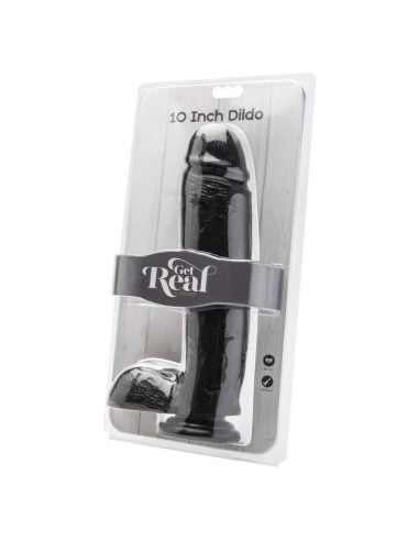 GET REAL - DILDO 25,5 CM WITH BALLS BLACK