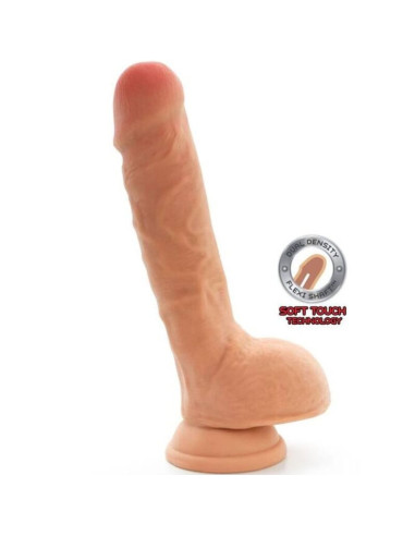 GET REAL - DUAL DENSITY DILDO 18 CM BALLS SKIN
