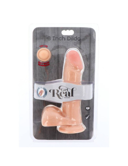 GET REAL - DUAL DENSITY DILDO 18 CM BALLS SKIN