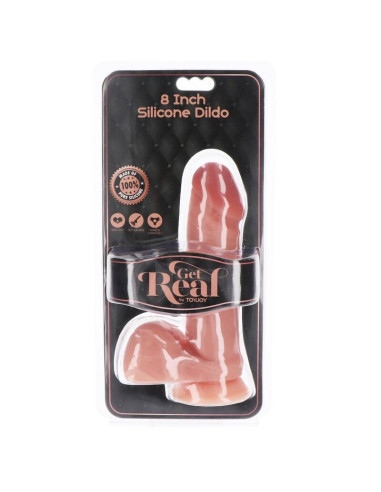 GET REAL - SILICONE DILDO 20,5 CM W BALLS SKIN