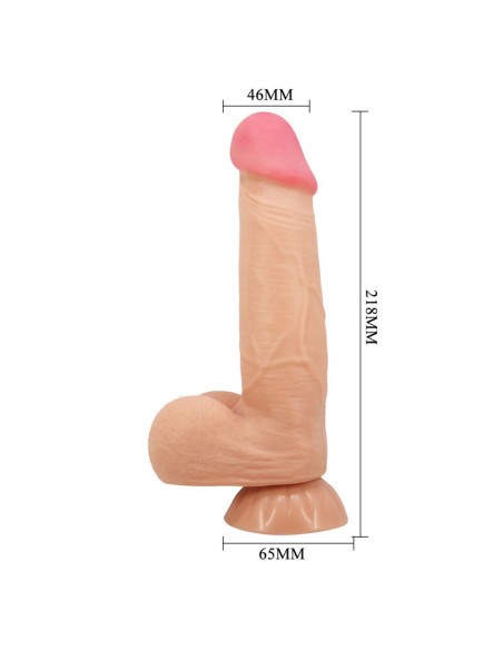 PRETTY LOVE - SLYDANČIOS ODOS SERIJOS REALISTIŠKAS DILDO SU SLYDANČIA ODOS SIURBTUKU 21,8 CM