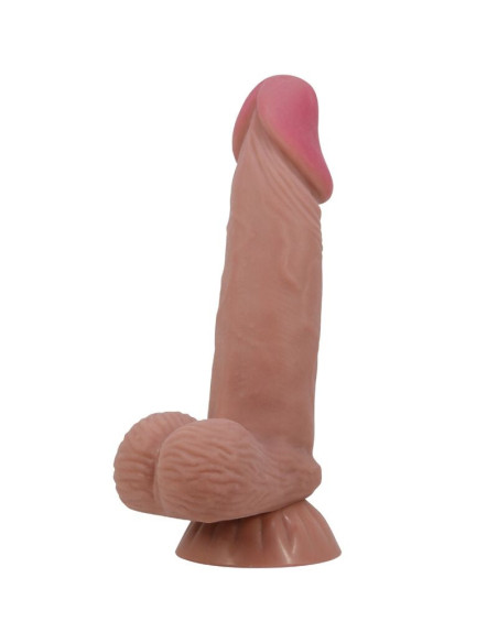 PRETTY LOVE - SLIDING SKIN SERIES REALISTIC DILDO WITH SLIDING BROWN SKIN SUCTION CUP 19.4 CM