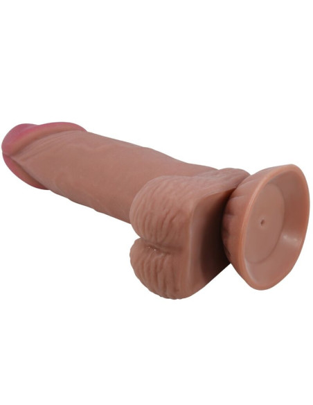 PRETTY LOVE - SLIDING SKIN SERIES REALISTIC DILDO WITH SLIDING BROWN SKIN SUCTION CUP 19.4 CM