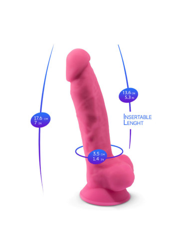 SILEXD - MODEL 1 REALISTIC PENIS PREMIUM SILICONE SILEXPAN FLUORESCENT PINK 17.5 CM