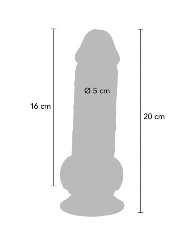 GET REAL - DELUXE REALISTINIS PENIS SU SĖKLIDĖMIS, YPAČ STORAS, 20 CM