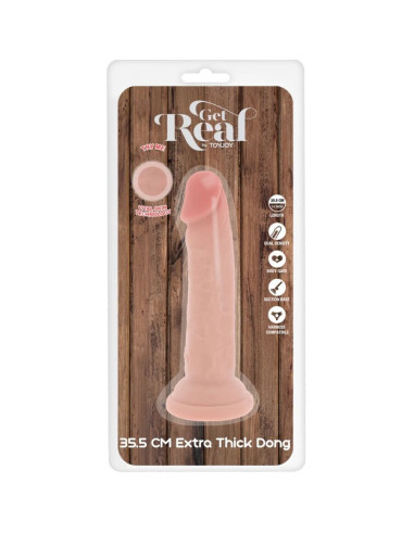 GET REAL - DELUXE THICK DOUBLE-DENSITY TPE DONG 35.5 CM