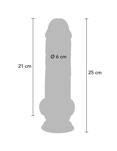 GET REAL - DELUXE REALISTINIS PENIS SU SĖKLIDĖMIS, YPAČ STORAS, 25 CM