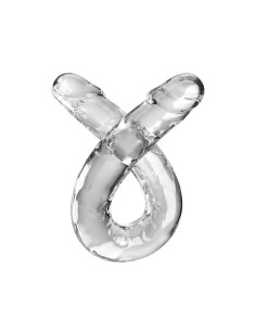 KING COCK - DOUBLE TROUBLE dvigubas dildo 46 CM skaidrus