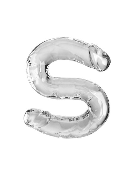 KING COCK - DOUBLE TROUBLE dvigubas dildo 46 CM skaidrus