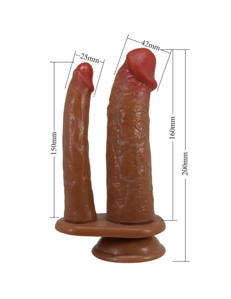 PRETTY LOVE - GORAN DVIGUBA DILDO REALISTINĖ NATŪRALI MULATO