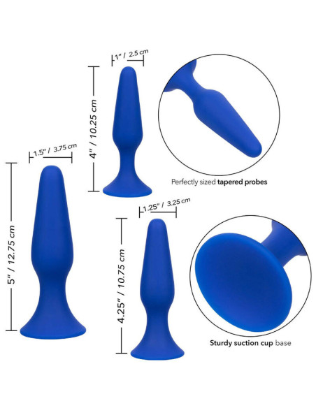 CALEXOTICS - ADMIRAL KIT 3 ANAL PLUG BLUE