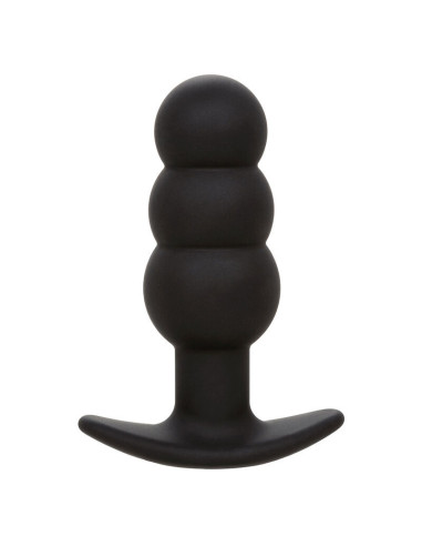 CALEXOTICS - ROCK BOTTOM BEADED ANAL PLUG 10 VIBRATIONS SILICONE BLACK